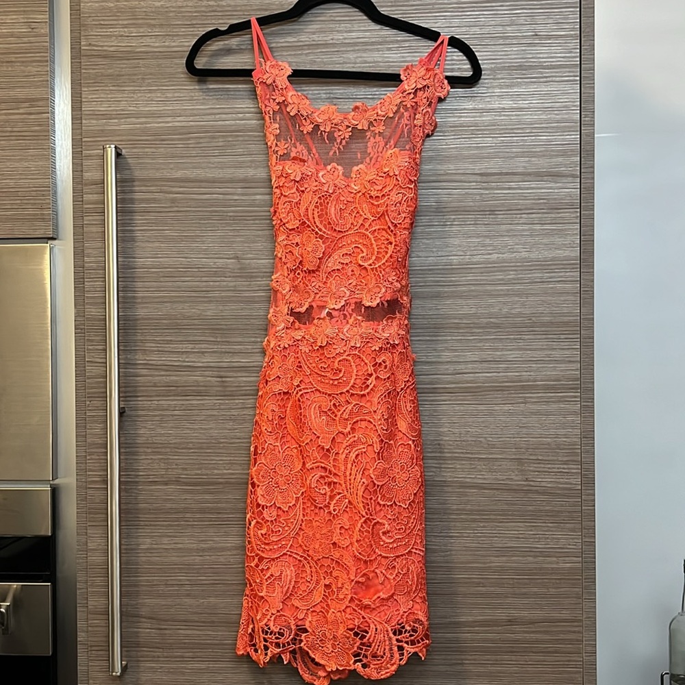L’Atiste coral lace dress